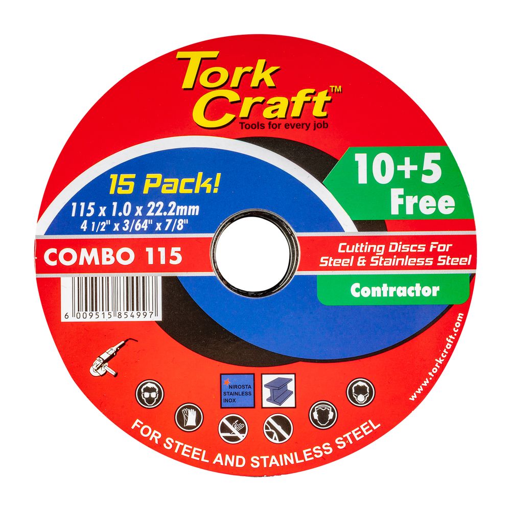 10+5 Cutting Disc Steel & Ss 115 X 1.0 X 22.2 Mm 4x More Peformance